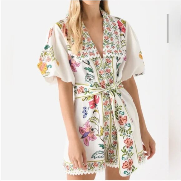 Farm Rio Insects Linen Blend Side Pockets Romper size XL - Picture 1 of 8